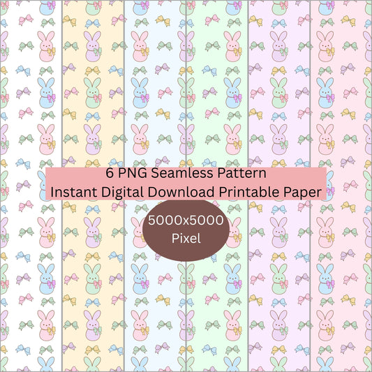 Easter Bunny Seamless Repeating Pattern Paper Bundle Set