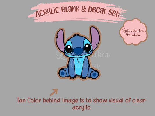 Stitch Clear Acrylic Blank & Decal Set