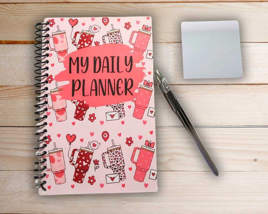 Daily Planner Undated-To Do Notebook Planner Journal-Spiral Binding-Desk Organizer Notebook-Schedule Planner-Todays Hourly Plan-Schedule