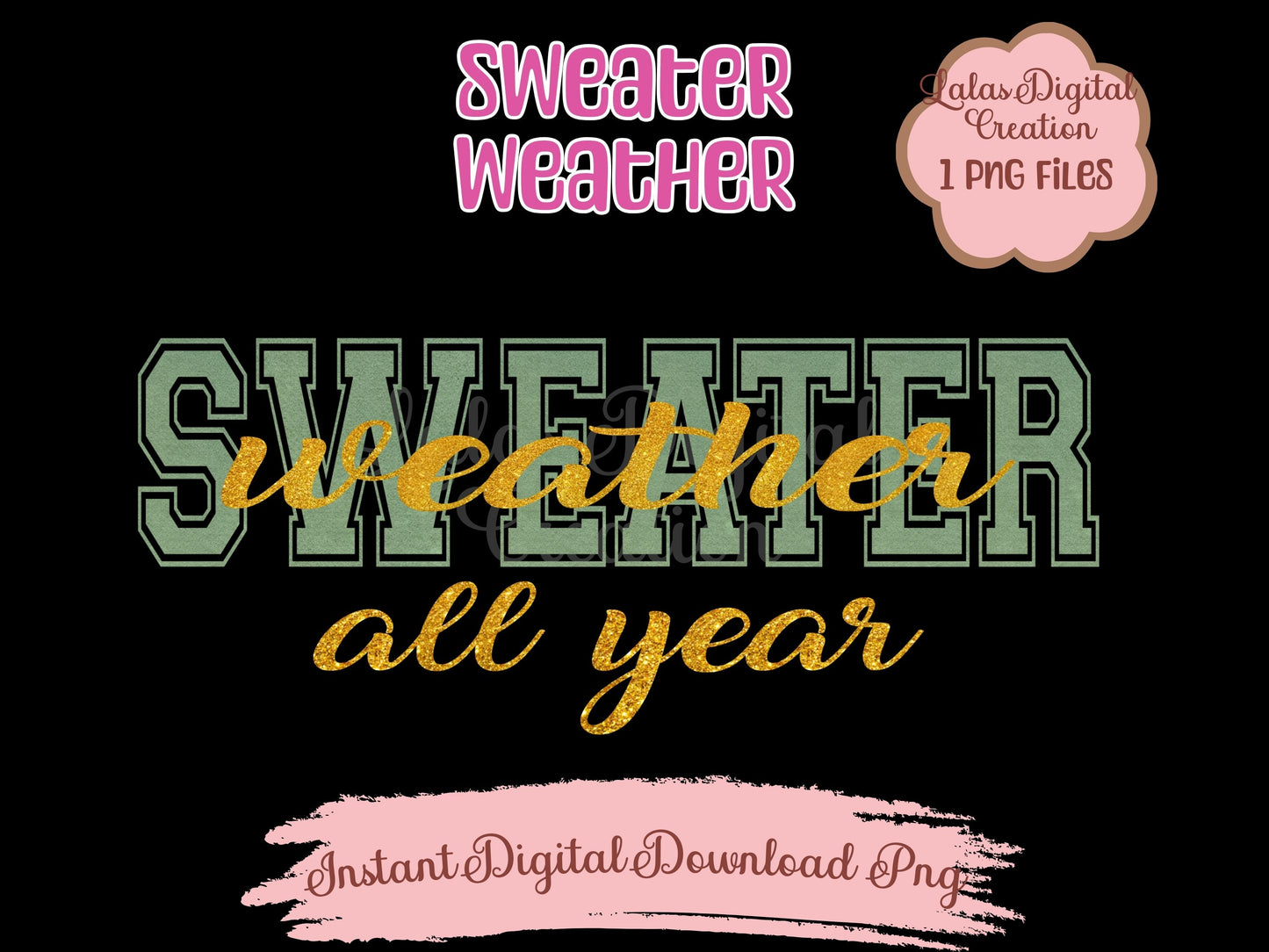 Sweater Weather G Clipart PNG Instant Digital download