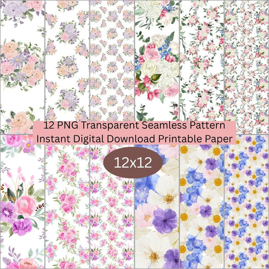 Floral Seamless Digital Pattern Paper Bundle