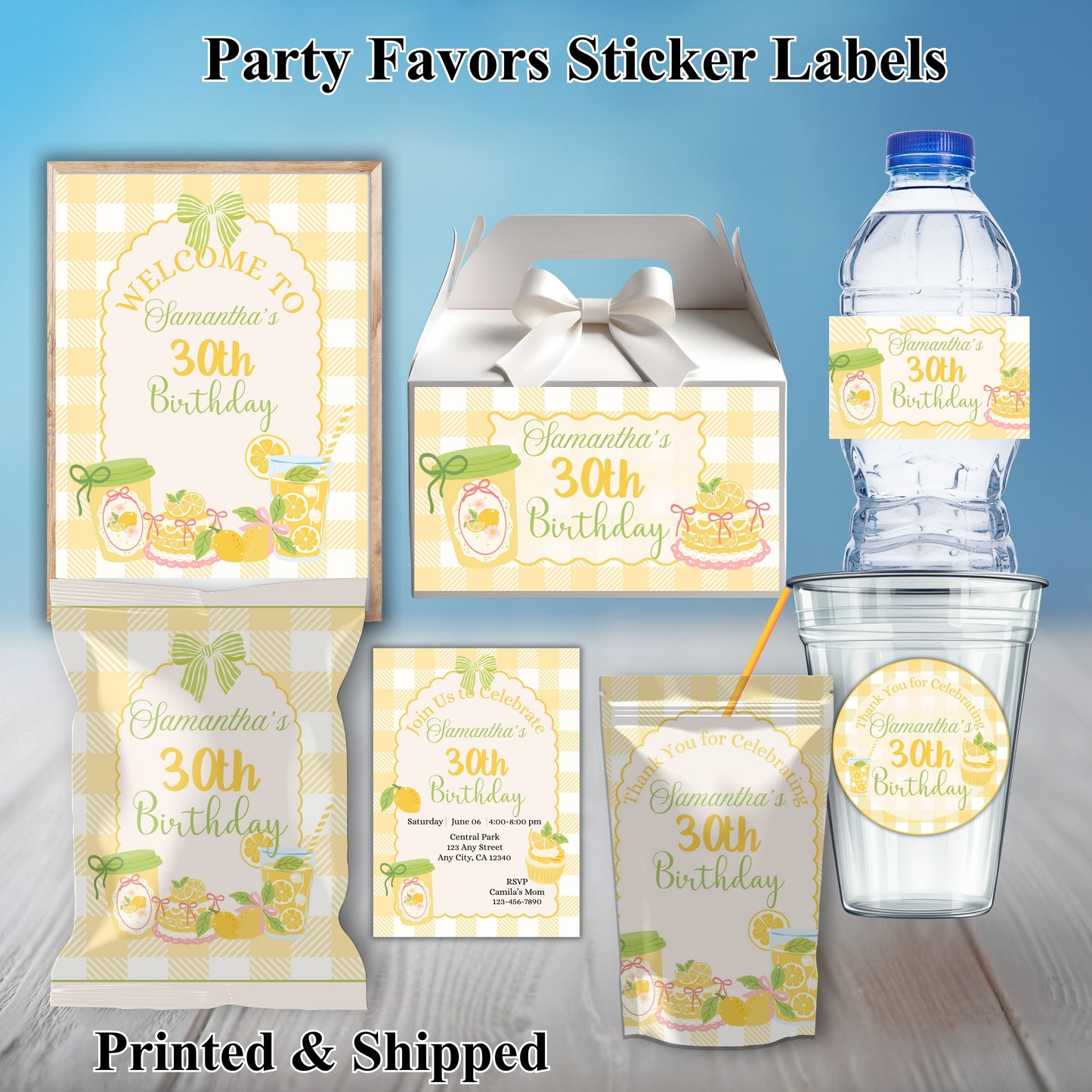 Lemonade Tea Party Sticker Labels