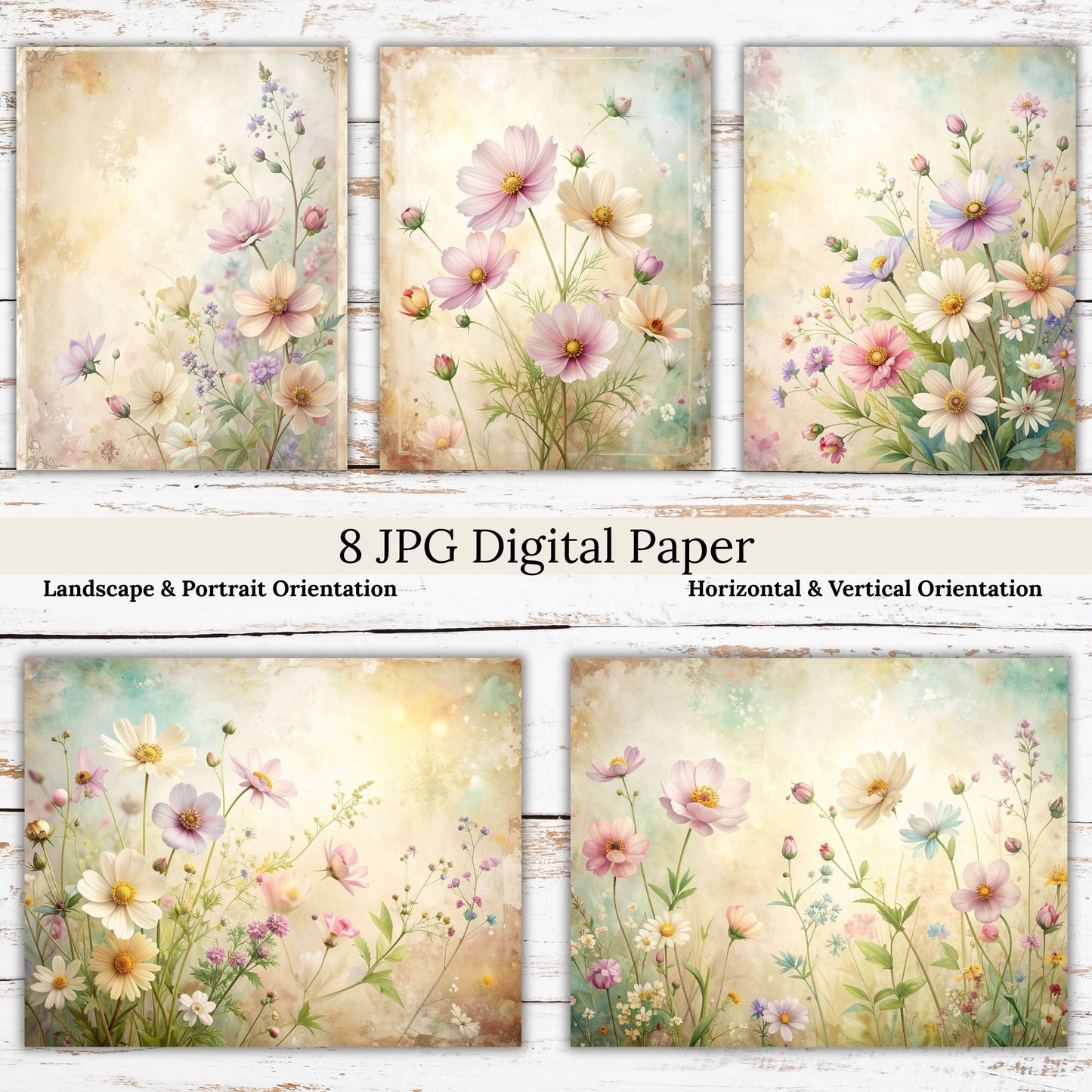 Wildflower Digital Paper Pack Bundle