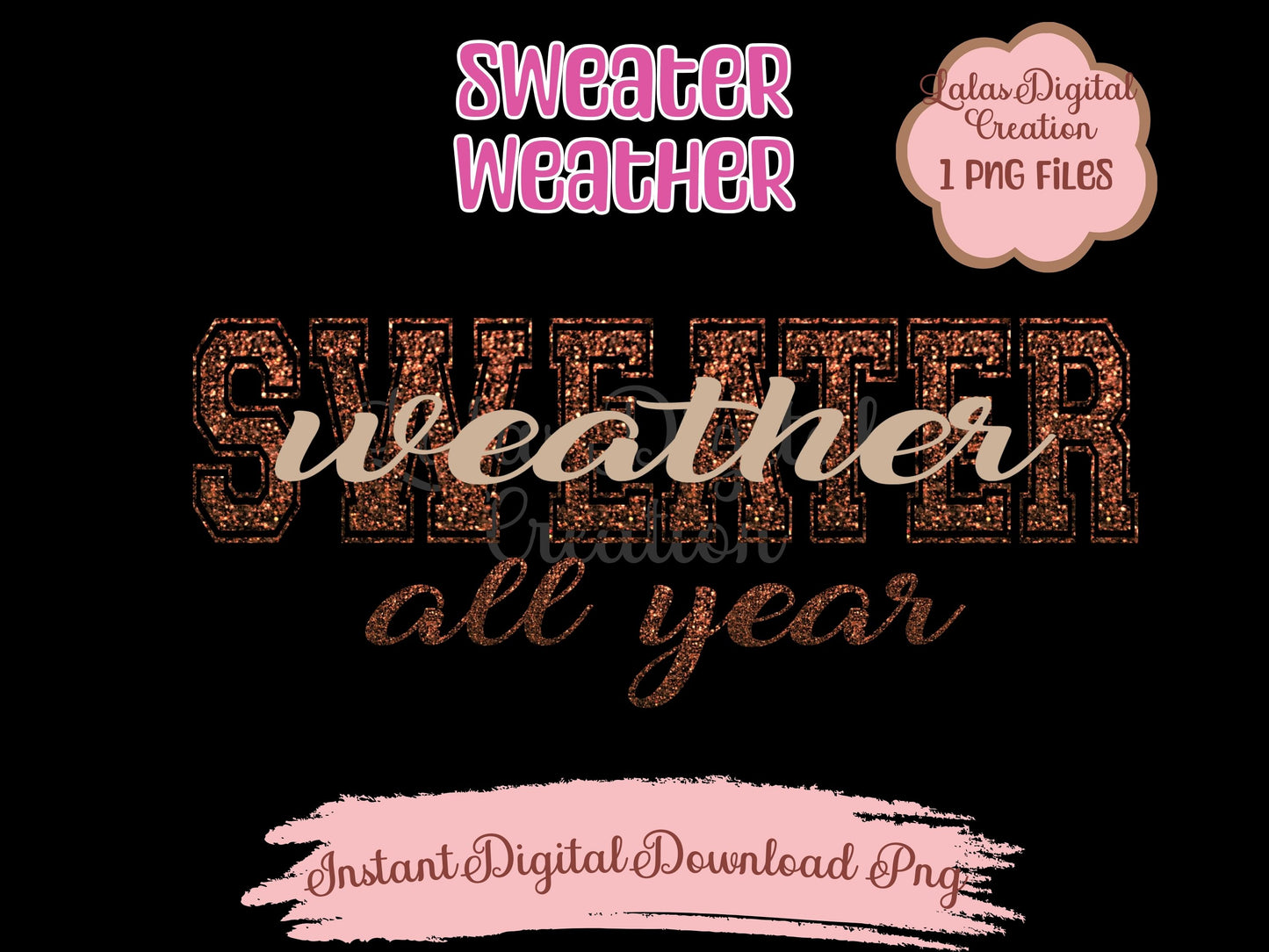 Sweater Weather B Clipart PNG Instant Digital Download