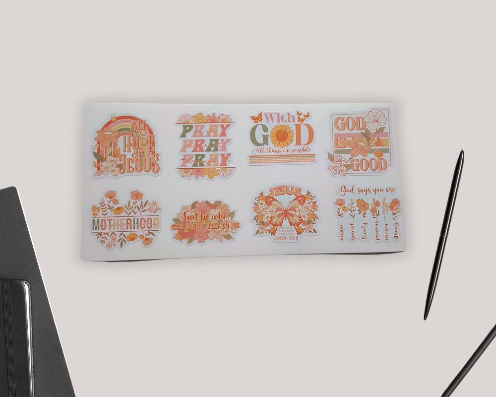 Christian Faith Sticker Sheet-Waterproof Vinyl Durable-Scrapbook Stickers-Novelty Sticker