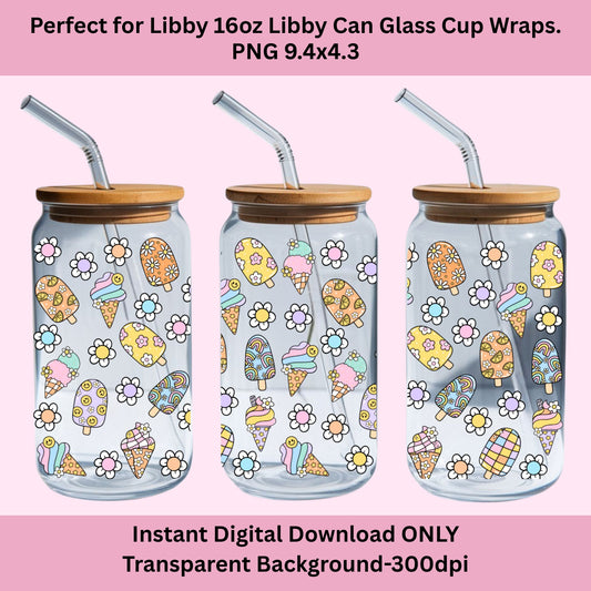 Summer Sweet Treats Libbey Glass Can Cup Wrap
