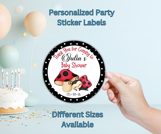 Ladybug BabyShower Party Sticker Labels