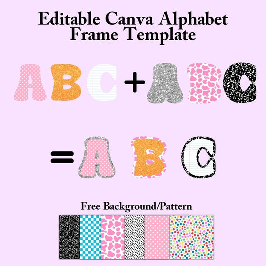 Editable Alphabet Canva Frame Template 3