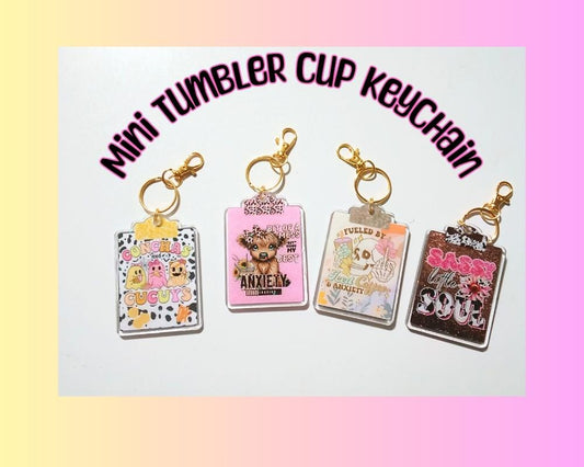 Novelty Mini Clipboard  Acrylic Resin Cup Keychain