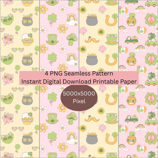 St. Patrick's Irish Seamless Repeating Pattern Paper Bundle Set
