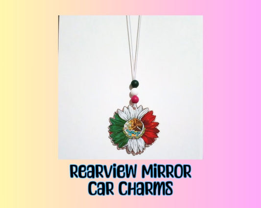 Mexico Sunflower Acrylic Car Charm Rear View Mirror Charm Accessories