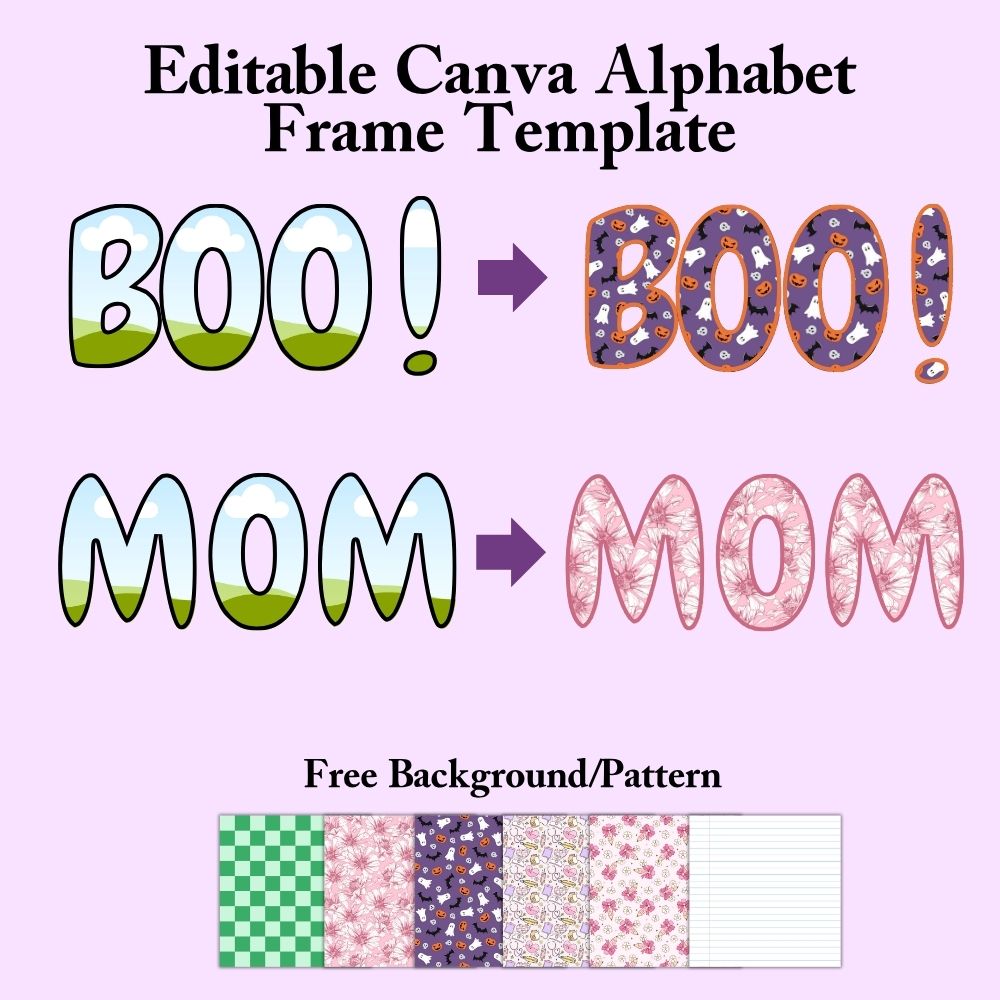 Editable Alphabet Canva Frame Template 2