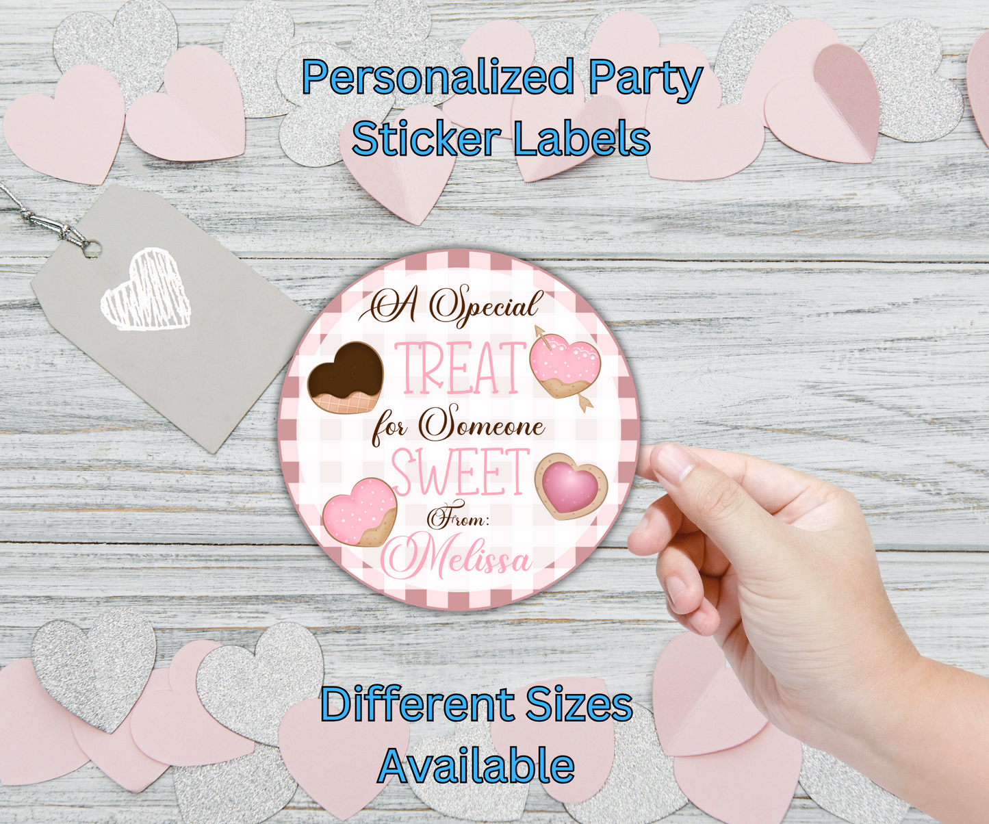 Pink Sweet Treat Valentines Party Sticker Labels