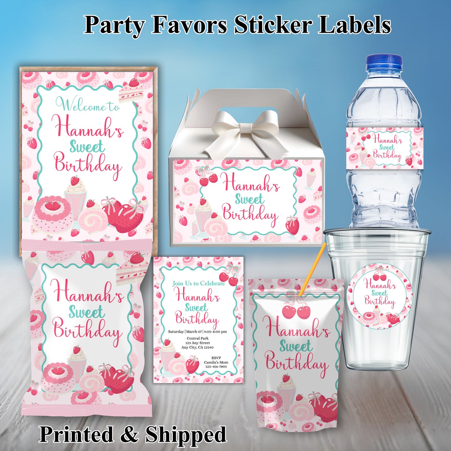 Sweet Treat Party Sticker Labels