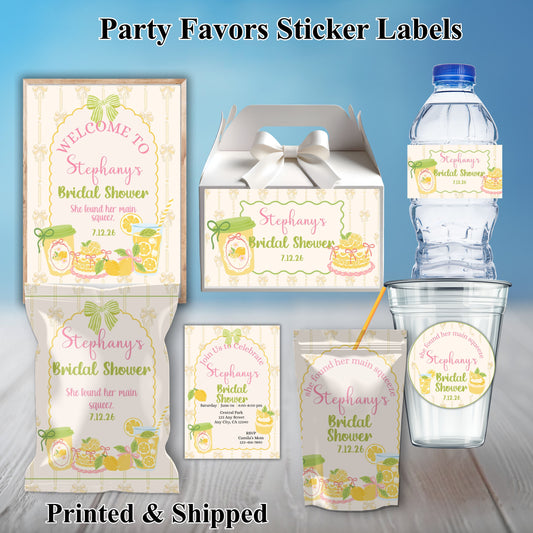 Lemon Bridal Shower Party Sticker Labels