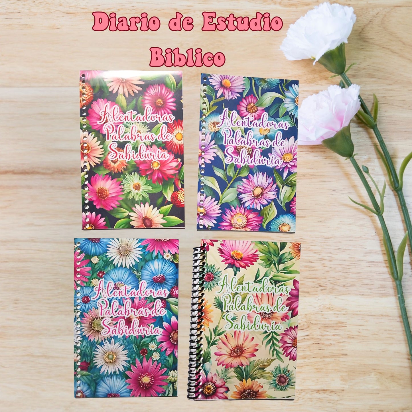 Diario de Estudio Biblico Palabras de Sabiduria-Spanish Bible Study Journal Notebook