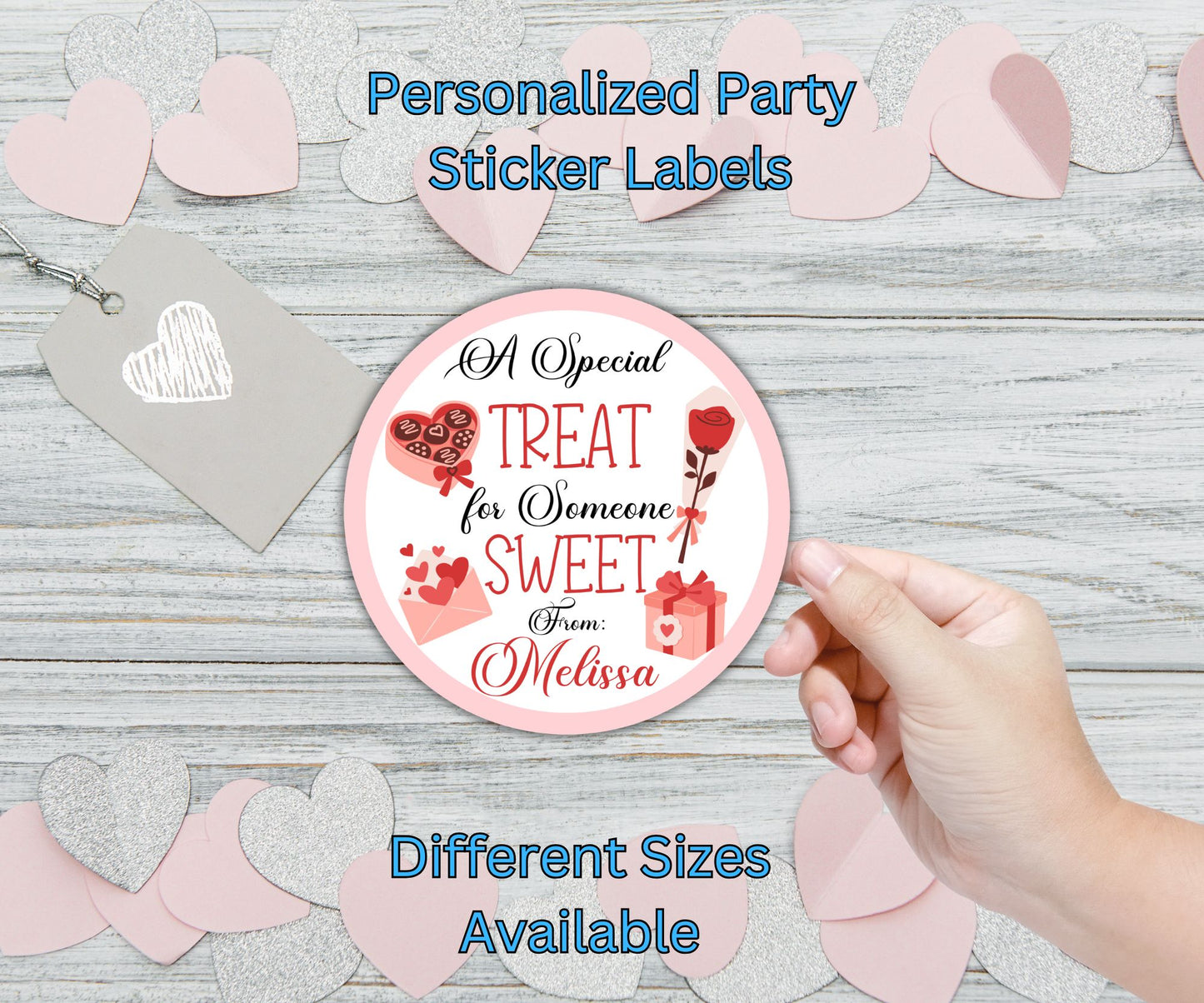 Sweet Treats Valentines Party Sticker Labels