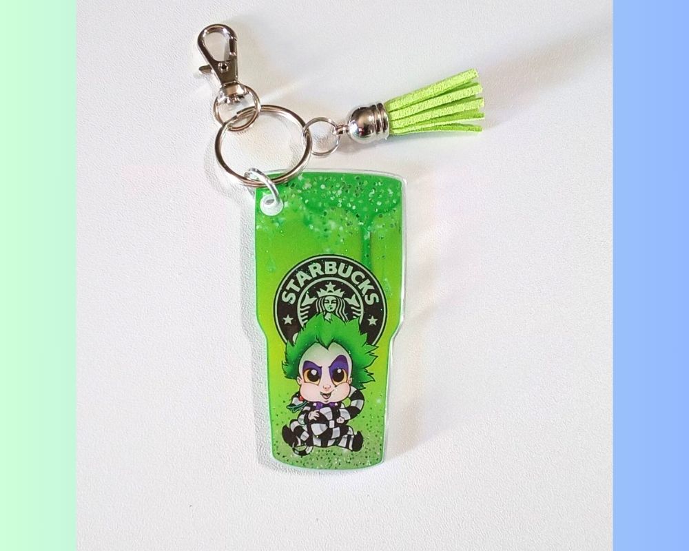 Beetle Movie Character Starbucks Acrylic Resin Keychain