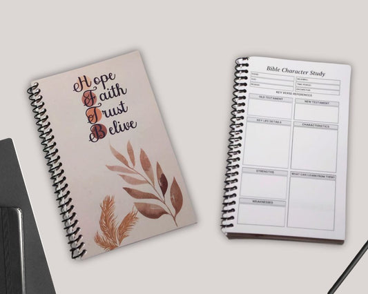 Bible Character Study Journal-Bible Study Journal Planner-Scripture Notebook-Christian Journal-Daily Devotion-Bible Study Tool Planner