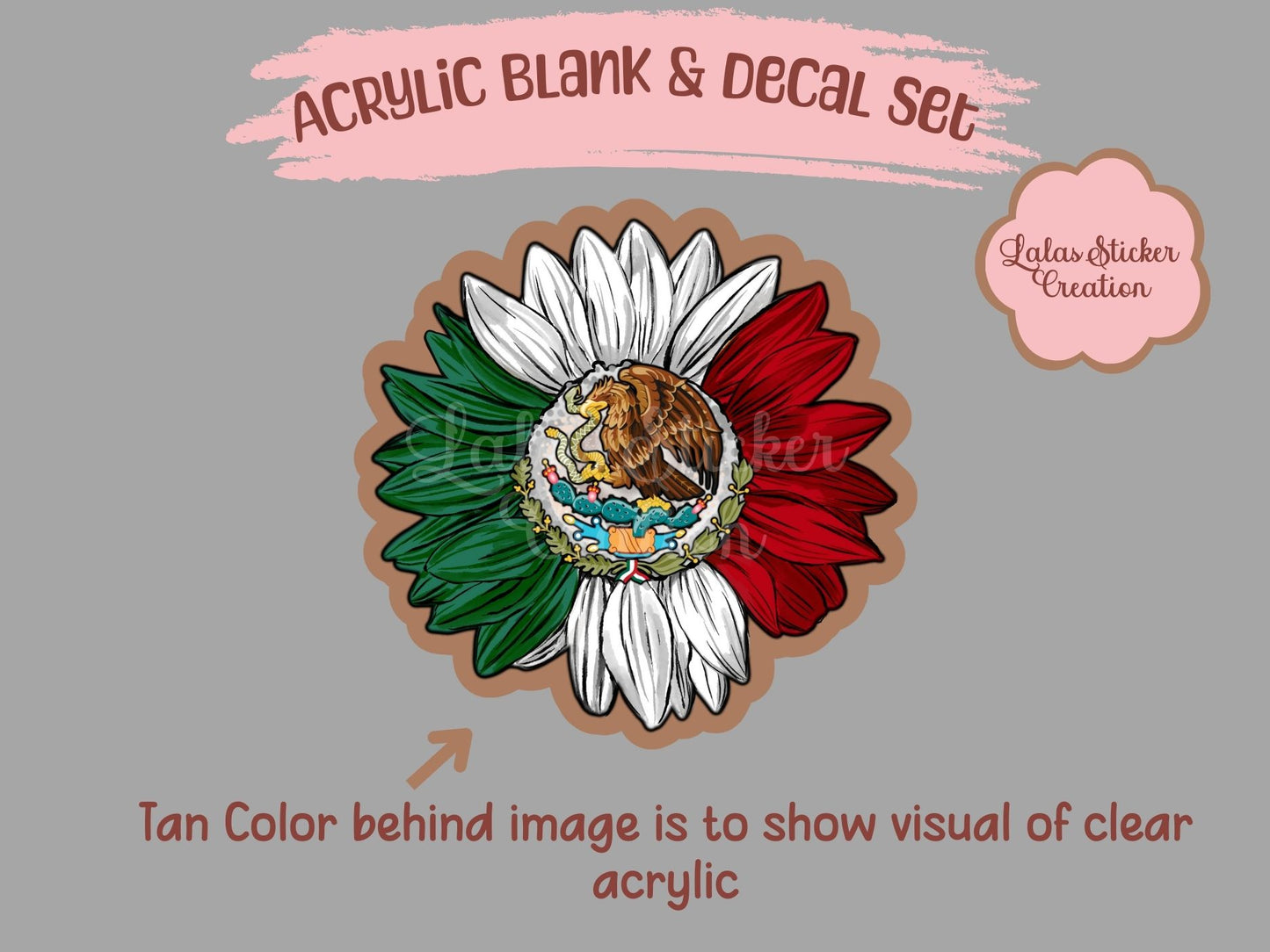 Mexico Sunflower Clear Acrylic Blank & Decal Set