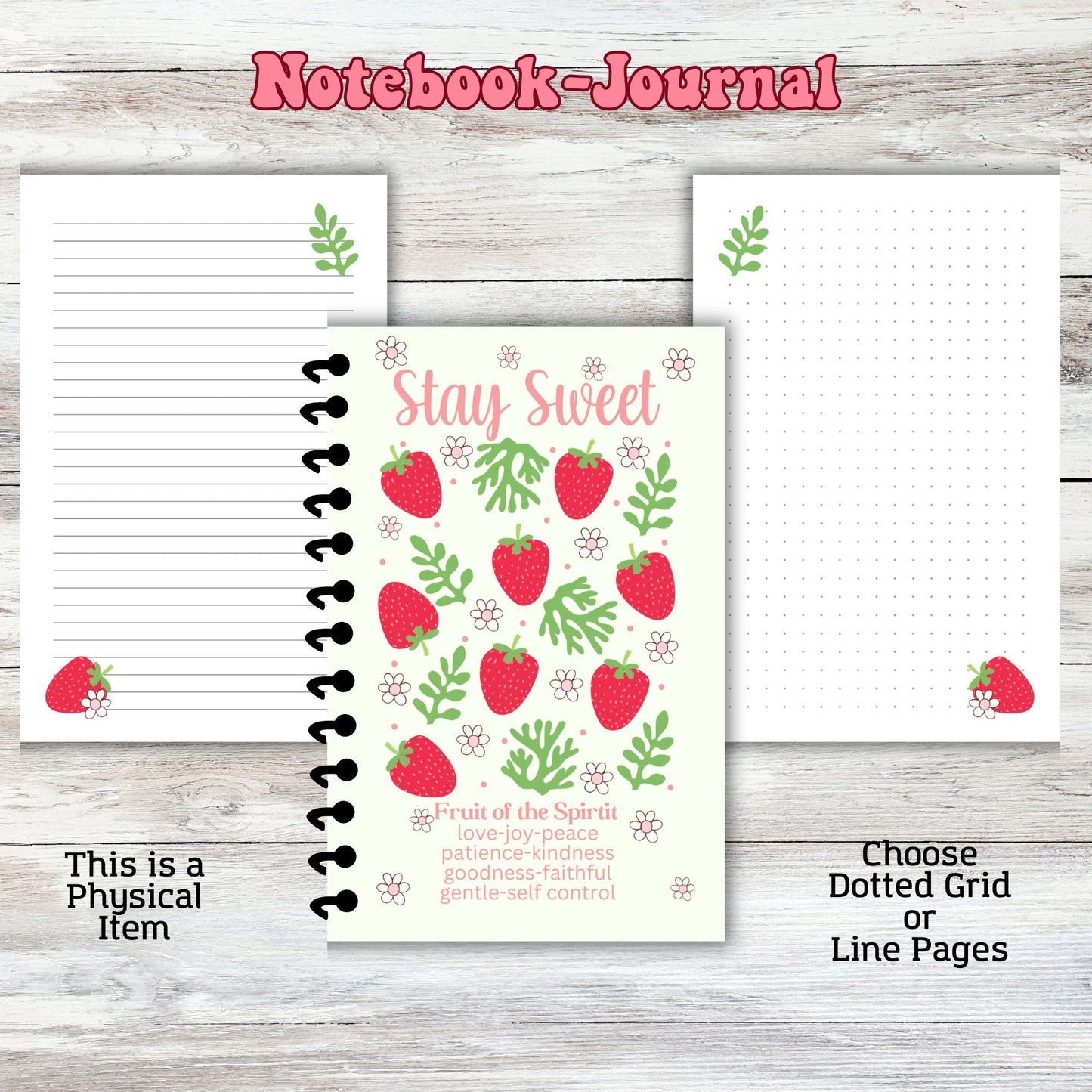 Strawberry Fruit of the Spirit Notebook Journal
