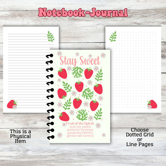 Strawberry Fruit of the Spirit Notebook Journal