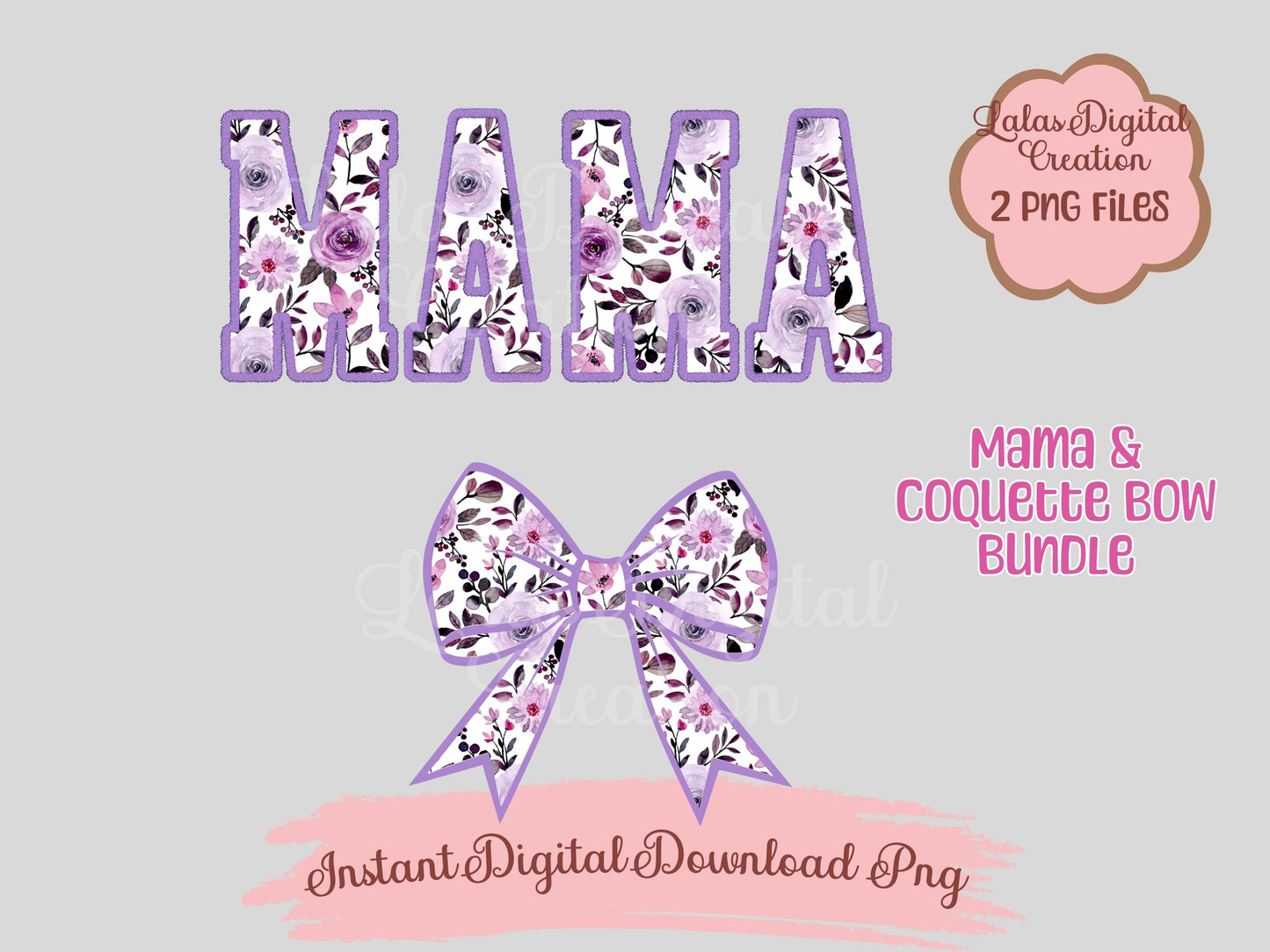 MAMA & Bow Clipart Bundle Instant Digital PNG Download