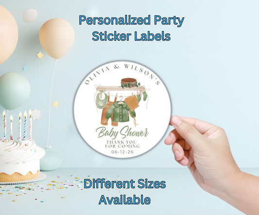 Baby Boy Baby Shower Party Sticker Labels