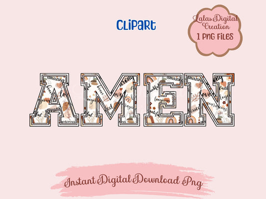 AMEN Clipart PNG Instant Digital Download