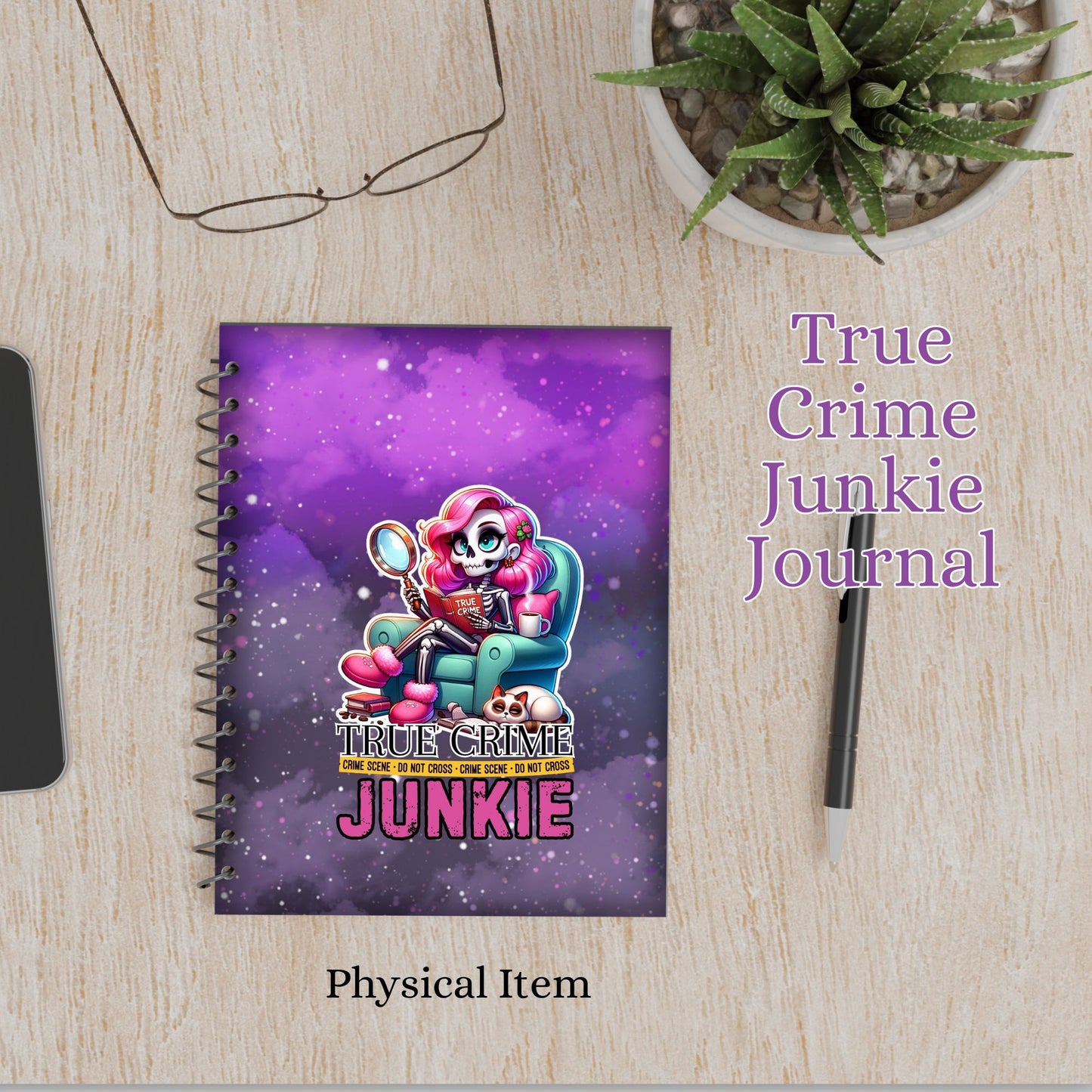 True Crime Junkie Journal Gift Set-Spiral Binding Journal Notebook