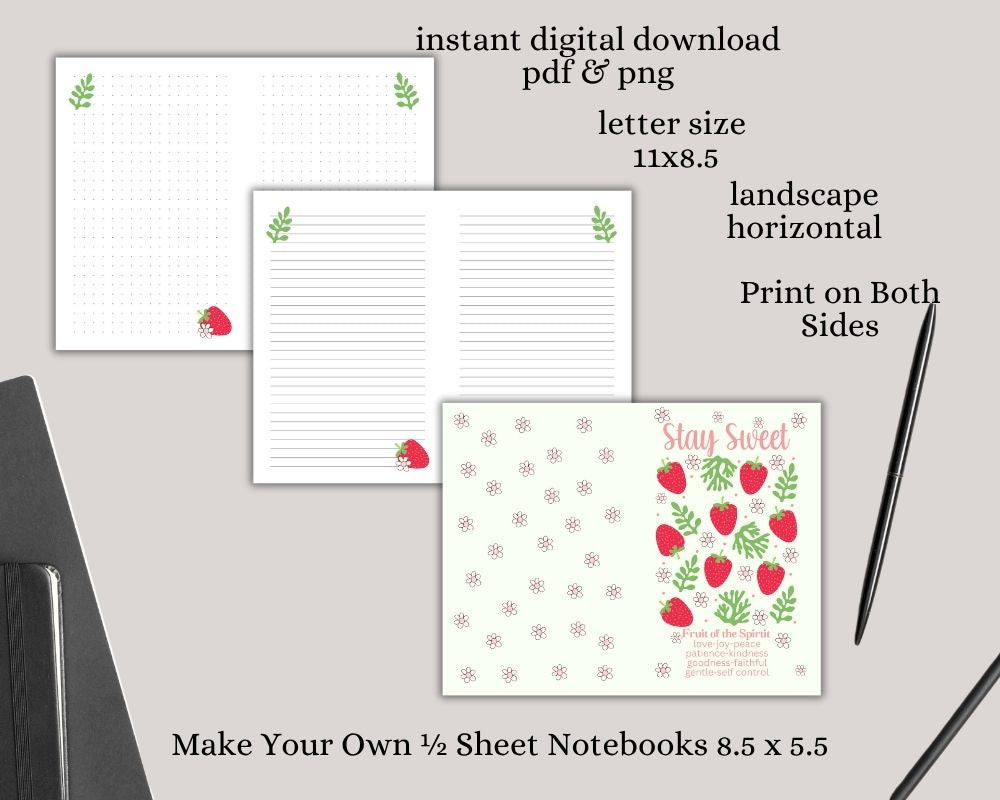 Fruit of the Spirit Digital Lined & Dotted Grid Notebook PDF