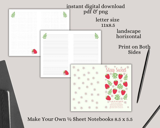 Fruit of the Spirit Digital Lined & Dotted Grid Notebook PDF