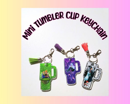 Princess Villain Mini Tumbler Acrylic Resin Cup Keychain