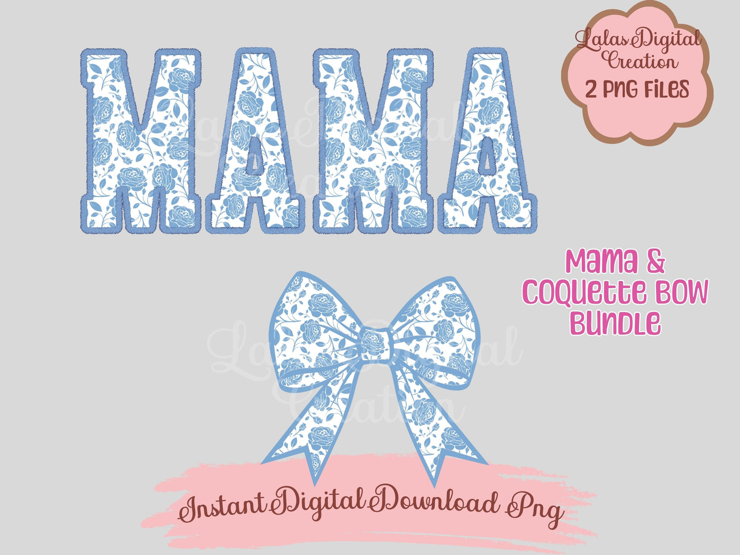 MAMA & Bow Clipart Bundle Instant Digital PNG Download