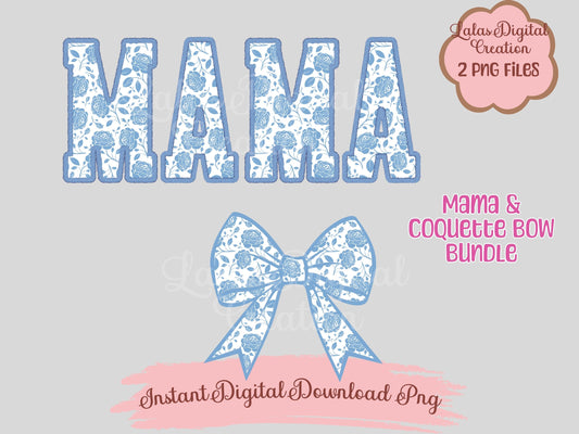 MAMA & Bow Clipart Bundle Instant Digital PNG Download