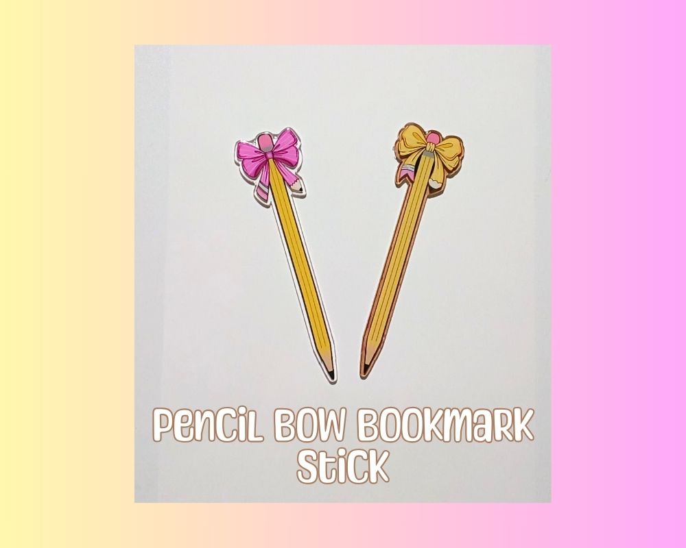 Coquette Pencil Bow Acrylic Bookmark