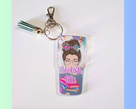 Bookish Life Messy Mom Bun Acrylic Resin Keychain