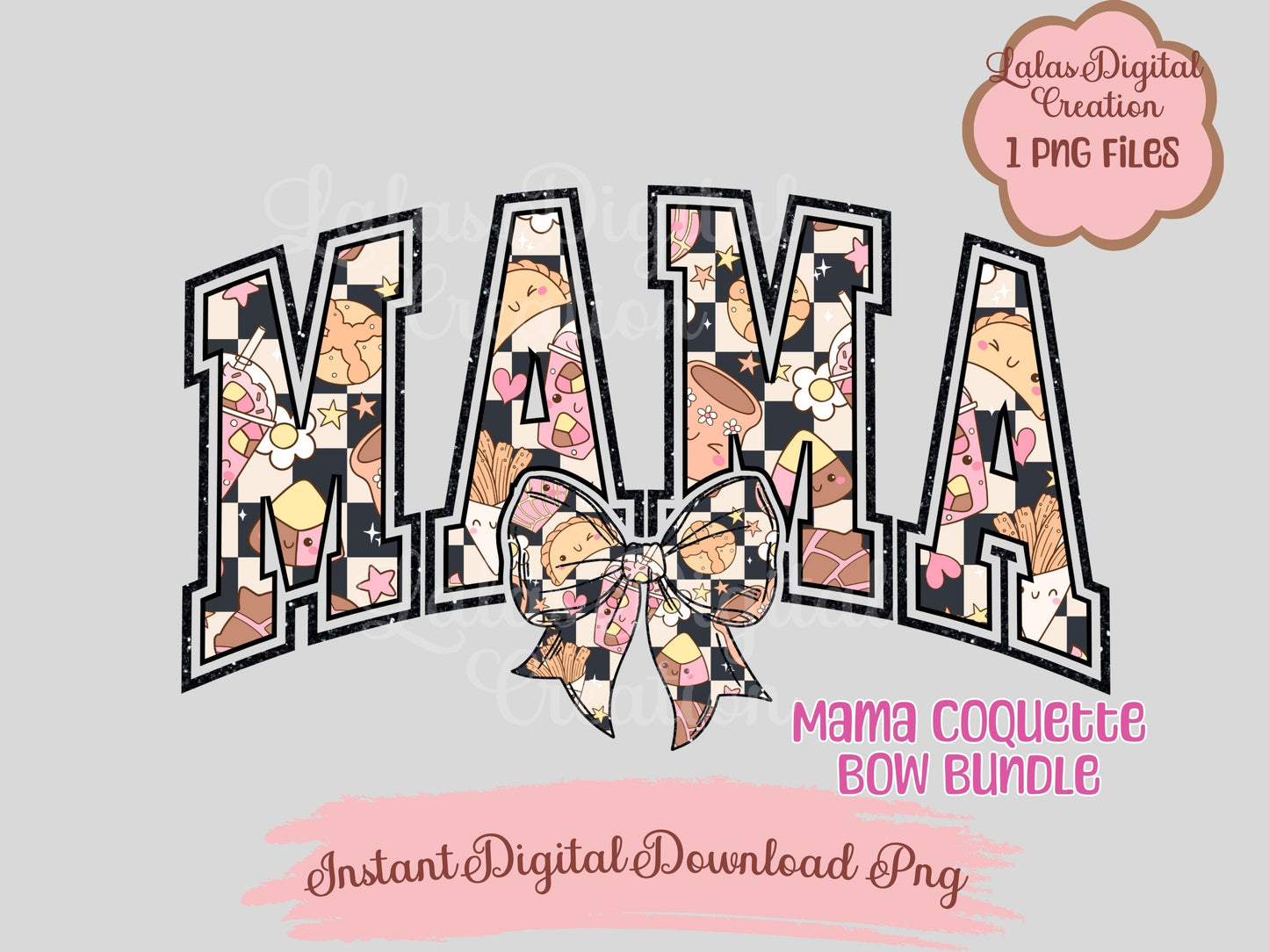 Sweet Bread MAMA Bow Varsity Clipart Bundle Instant Digital PNG Download