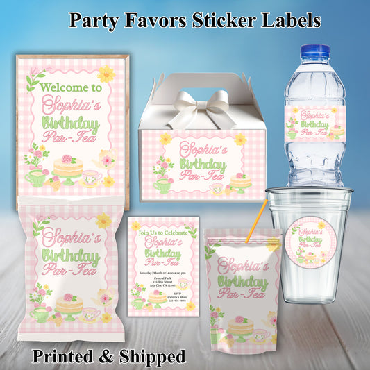 Tea Party Theme Party Sticker Labels