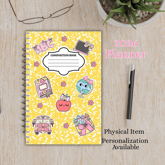 Personalized Composition Style Academic Calendar Planner Gift Set