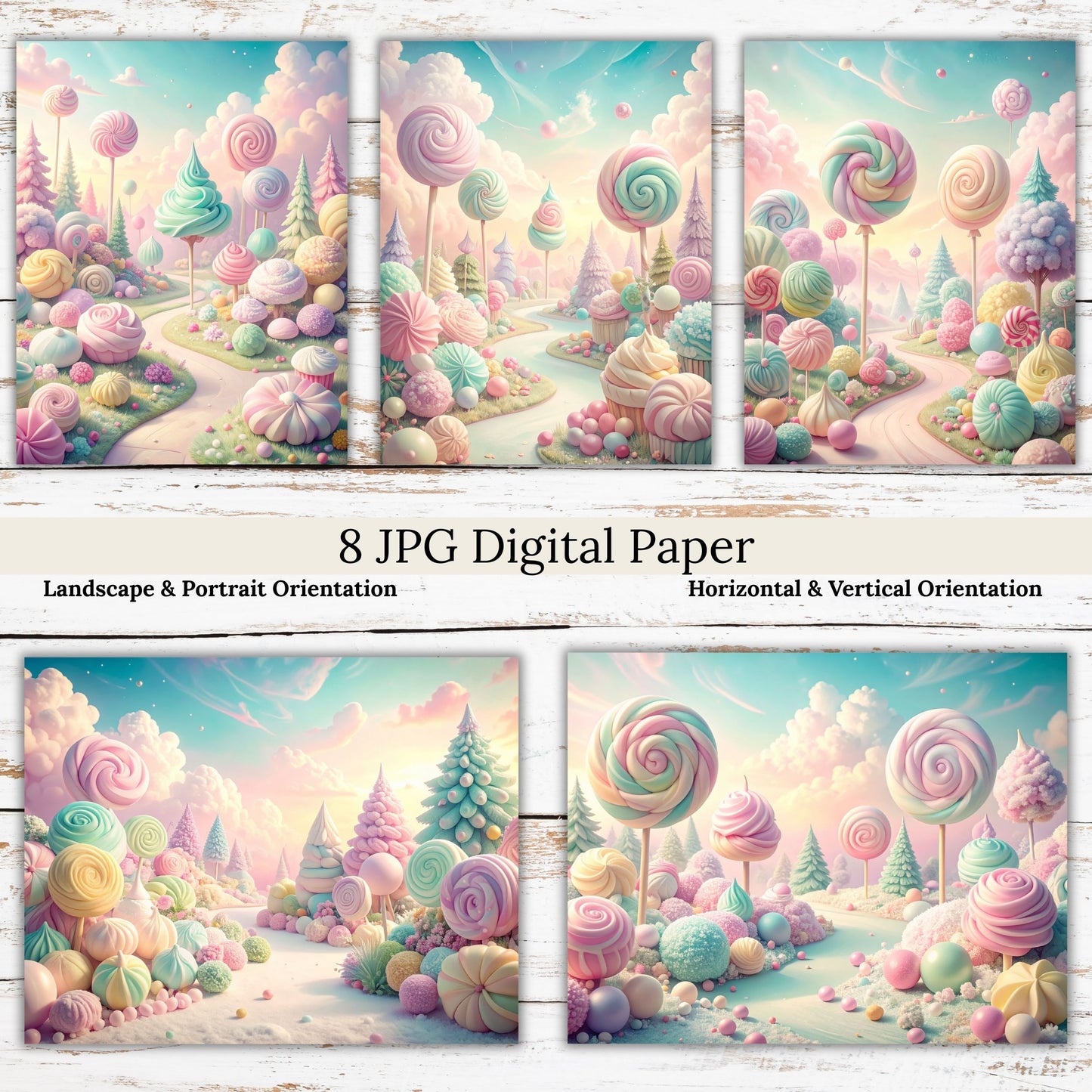 Candy Land Digital Paper Pack Bundle