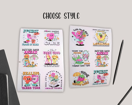 Retro Inspiration Quotes Sticker Sheet-Waterproof Vinyl Durable-Scrapbook Stickers-Novelty Sticker