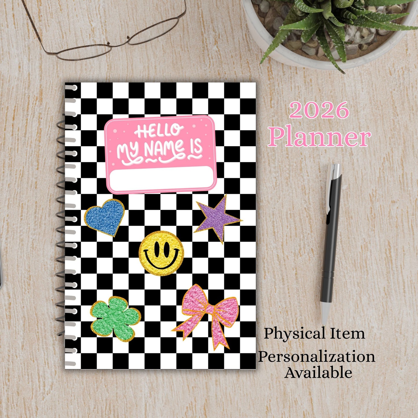Checkered 2026 Weekly Monthly Planner Notebook