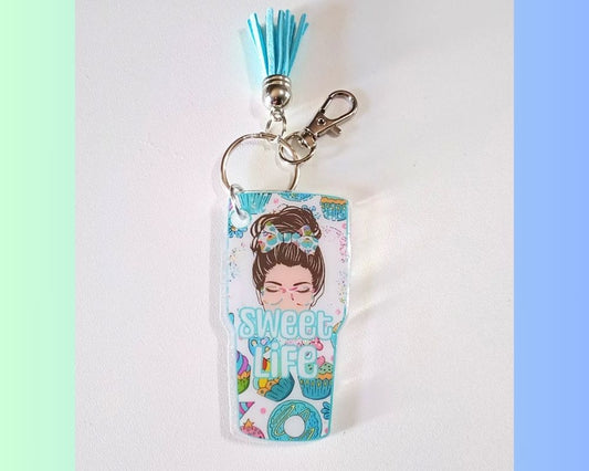 Sweet Life Messy Mom Bund Acrylic Resin Keychain