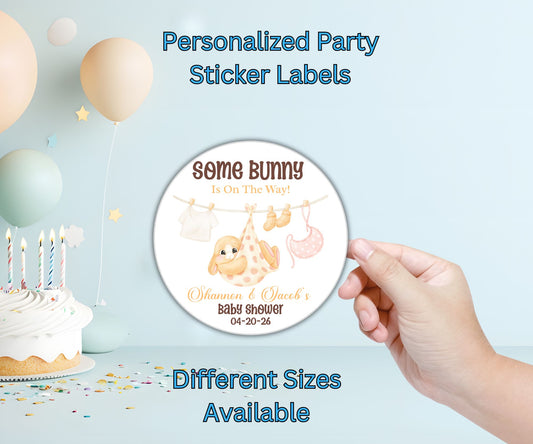Bunny Baby Shower Party Sticker Labels