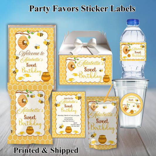 Honey Bee Party Sticker Labels
