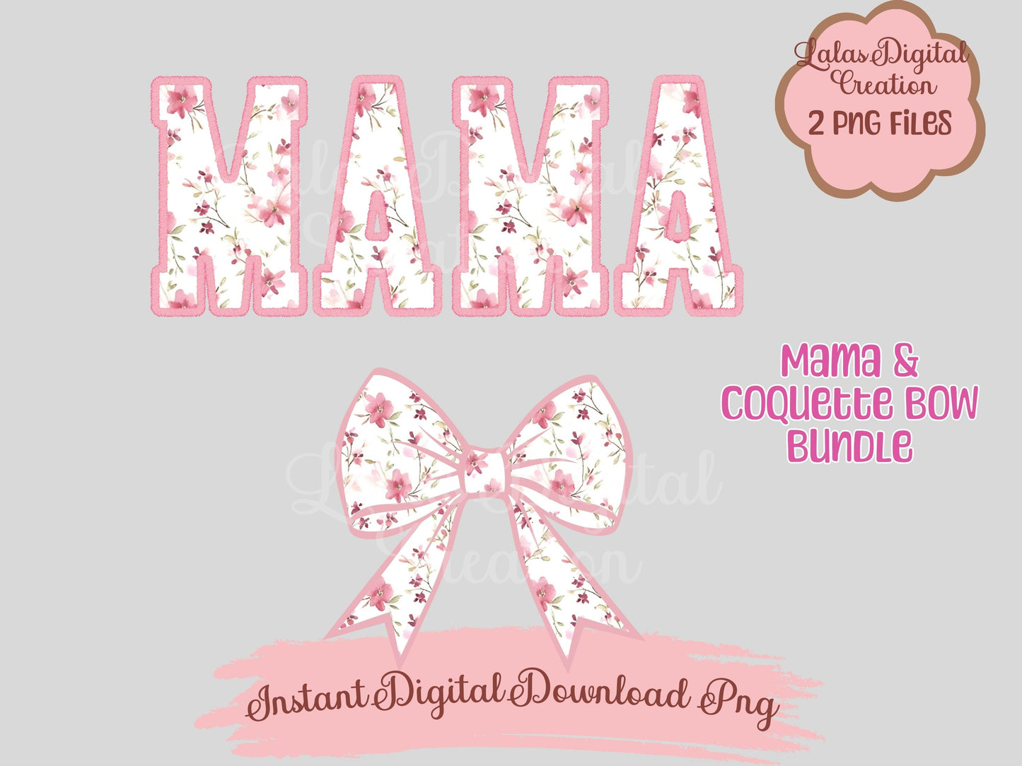 MAMA & Bow Clipart Bundle Instant Digital PNG Download