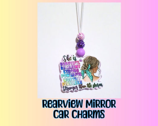 Beautiful Woman Acrylic Car Charm Rear View Mirror Charm Accessories