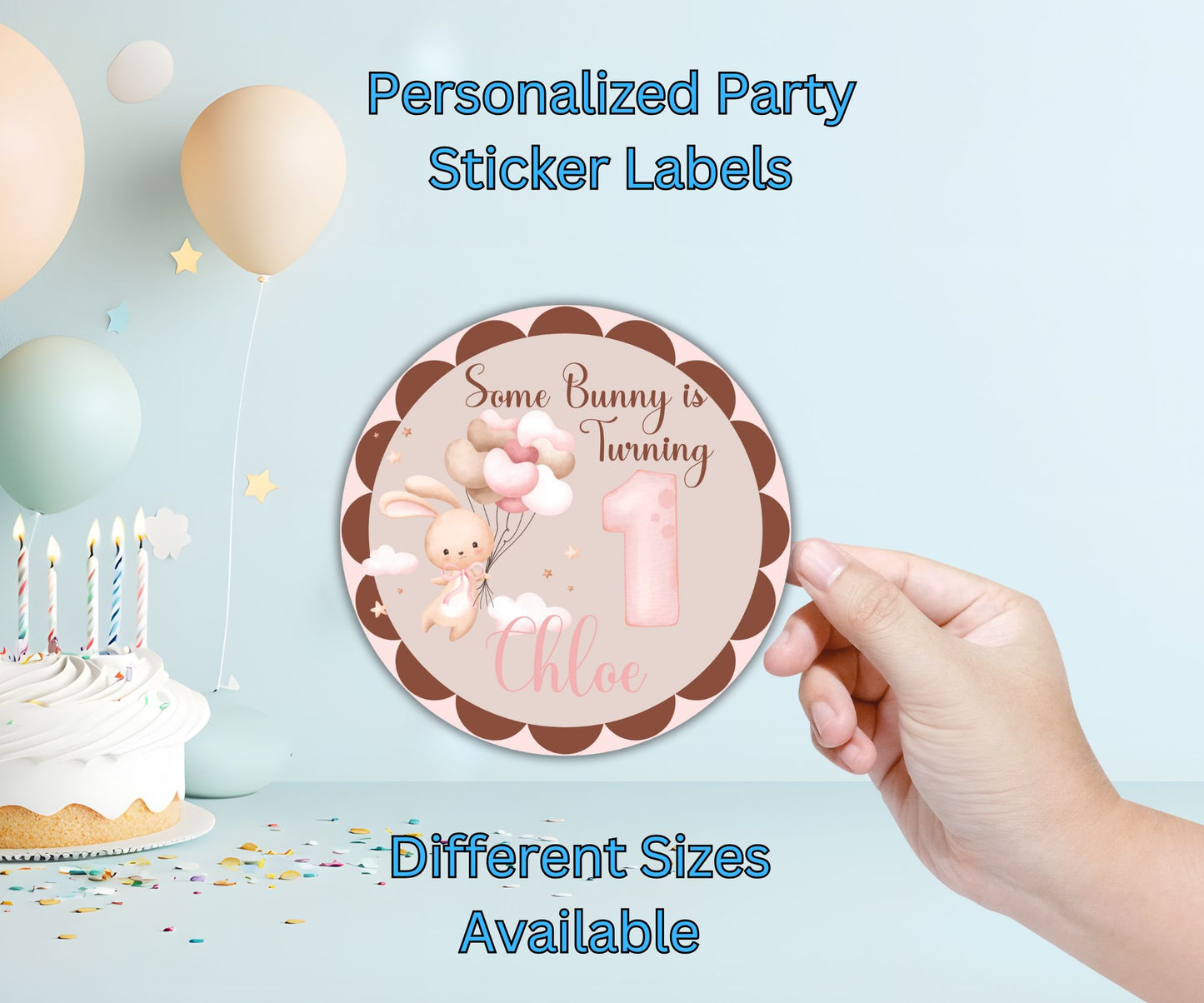 Some Bunny Birthday Party Sticker Labels
