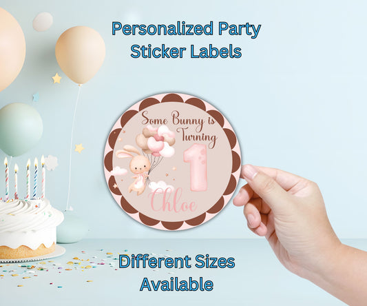 Some Bunny Birthday Party Sticker Labels